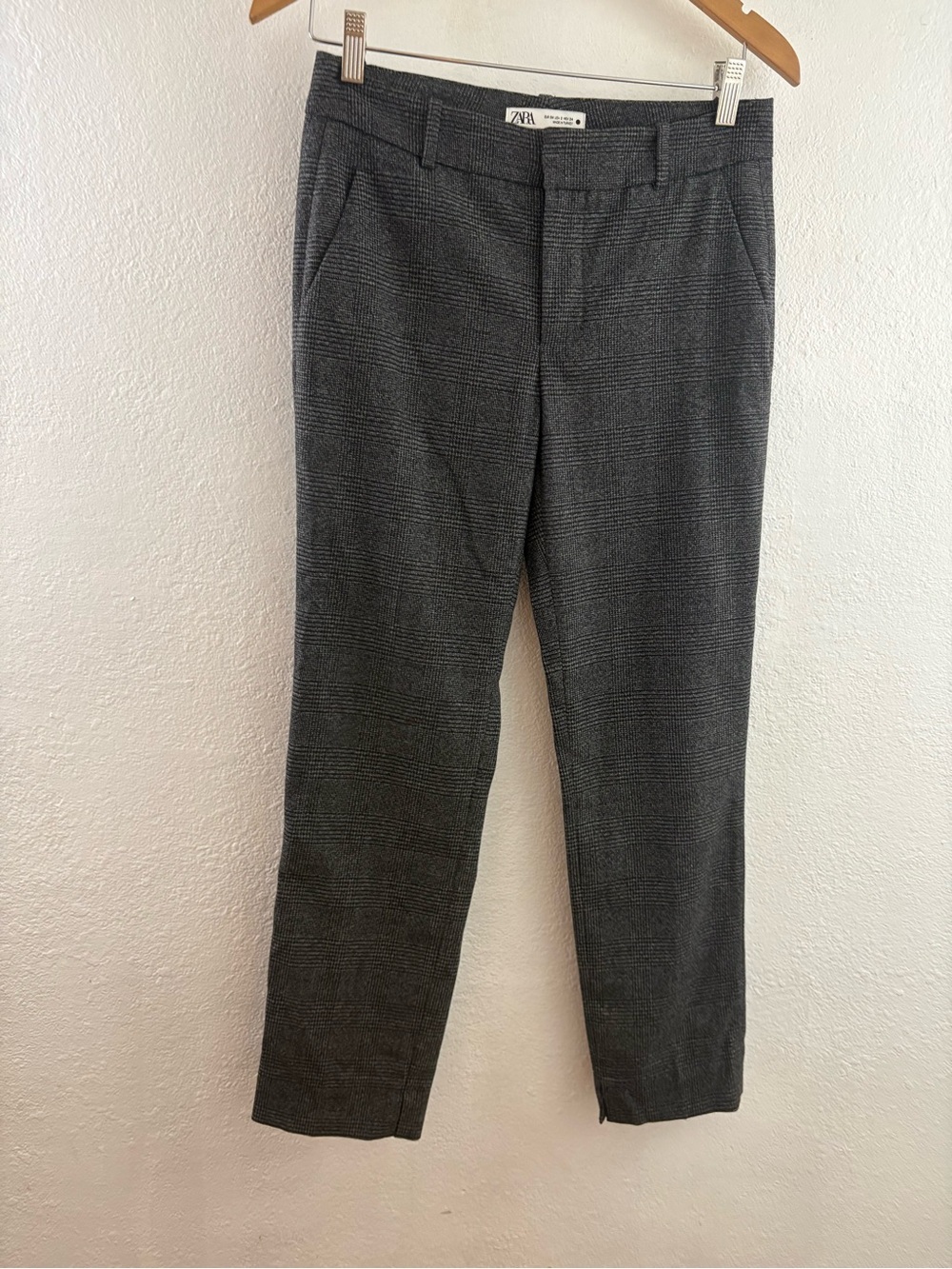 Zara dark grey plaid trousers size 2